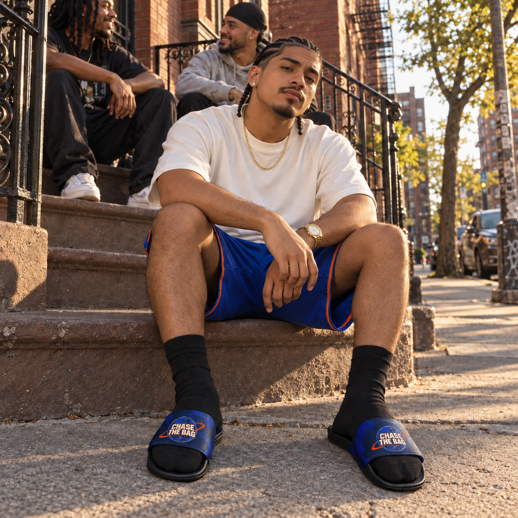 Belt to Ass Slides — Championship Blue & Orange